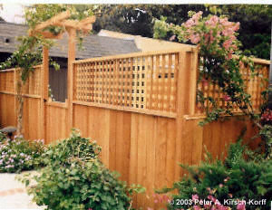 Photo of Los Angeles Wood Craftsman Lattice Fence & Pool Enclosure - South Pasadena, CA 