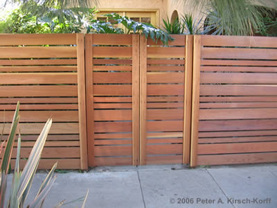 Modern Redwood Horizontal Fence - West Los Angeles, CA