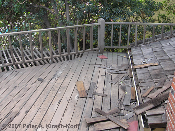 Original Craftsman Wood Two Story Deck (top deck view) - Los Angeles, CA