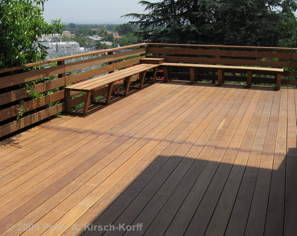 Modern Ironwood/Ipe Wood Deck (view detail) - South Pasadena, CA