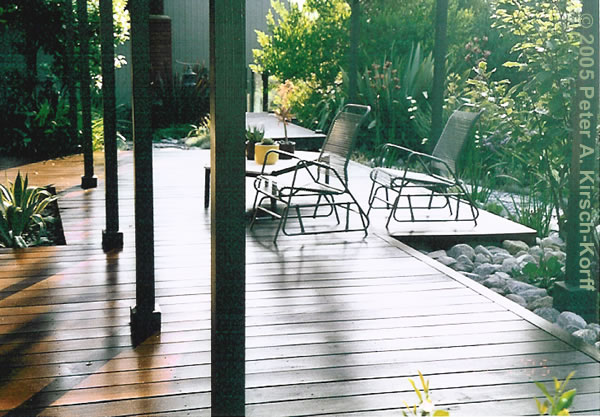 Modern Los Angeles Wood Deck with Patio Cover - Pasadena, CA