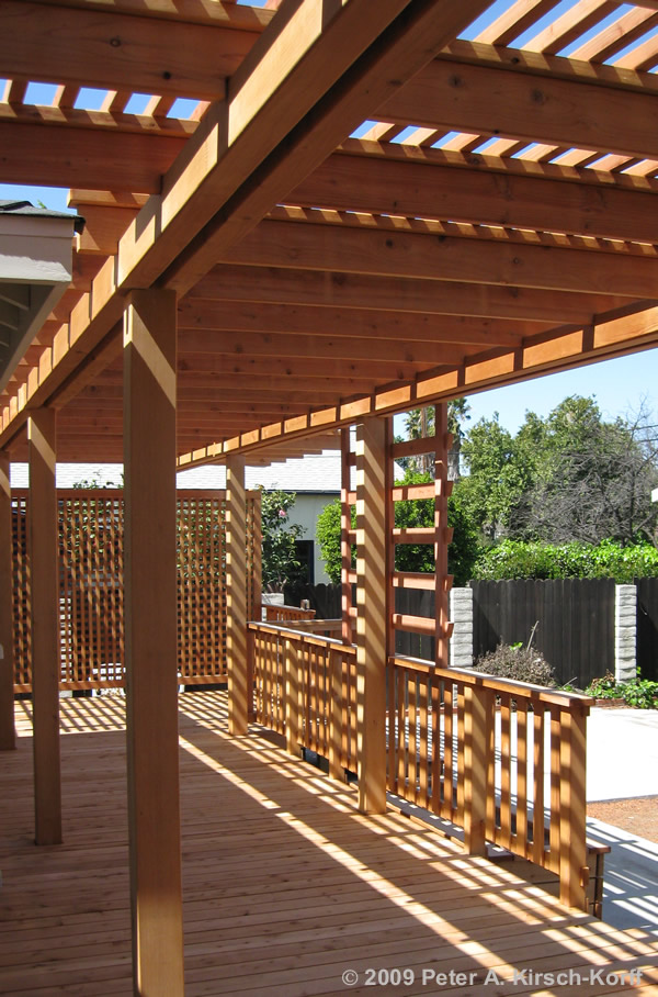 Deck over Concrete Patio with Arbor - Encino, CA
