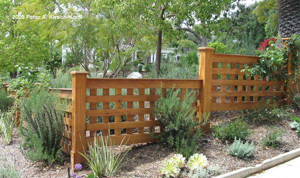 Closeup of Custom Handmade Lattice Fence (Pasadena, California)