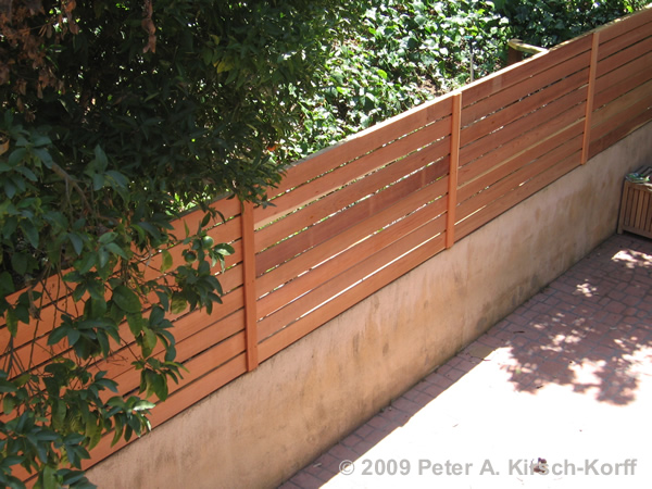 Modern Horizontal Wood Fence & Gate (overhead view) - Hollywood, CA
