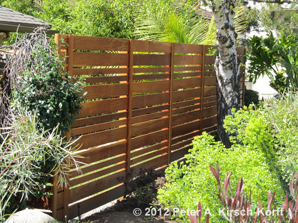 Horizontal Urban Style Garden Wood Fence - Altadena, CA