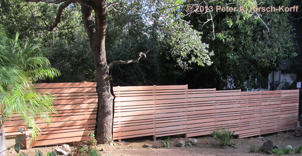 Custom Modern Horizontal Redwood Fence - Laurel Canyon, CA