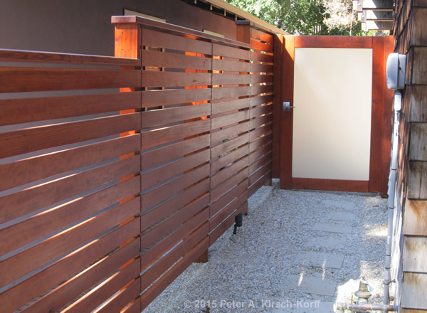 Photo of Los Angeles Contemporary Horizontal Redwood Fence & Gate - Sierra Madre,CA 