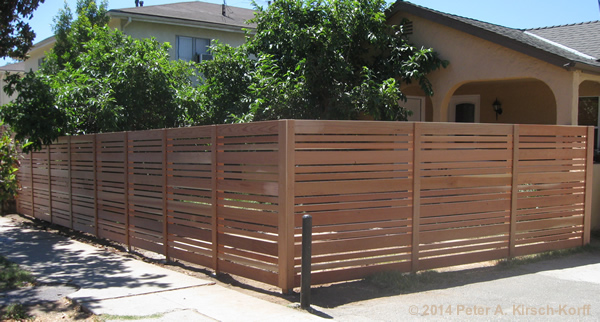 Photo of Los Angeles Open, Modern Horizontal Redwood Fence - Hyperion / Los Angeles,CA