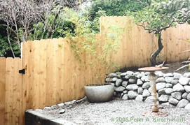 Los Angeles Asian Zen Garden Cedar Wood Privacy Fence Photo - South Pasadena, CA