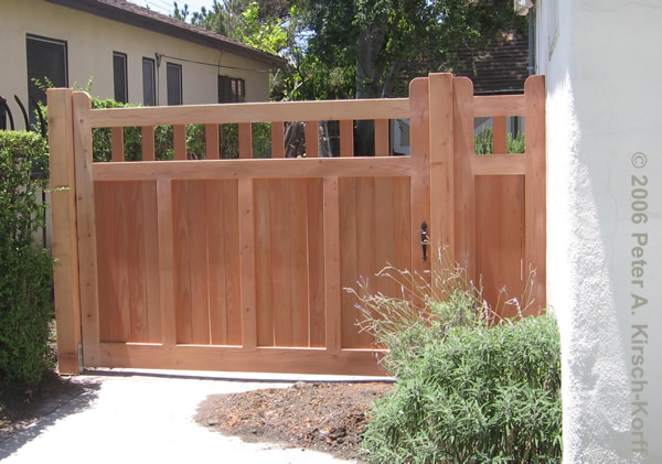 Custom Wood Southwestern Driveway Gates - Hollywood, CA