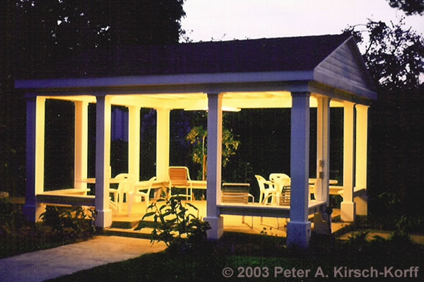 Classic Outdoor Garden Wood Pavilion at Dusk - South Pasadena /Los Angeles California