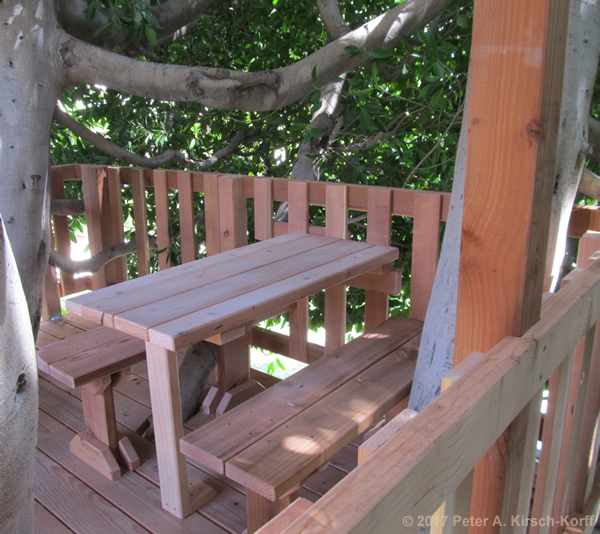 Double Decker Treehouse (built-in picnic table detail) - West LA, CA